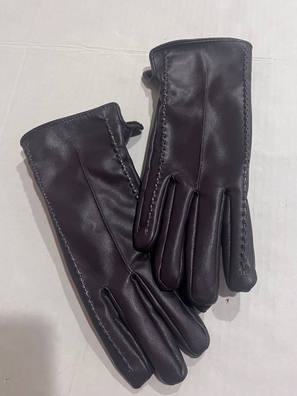 Long Keeper Women’s Dark Purple Leather Touchscreen Driving Winter Warm Gloves